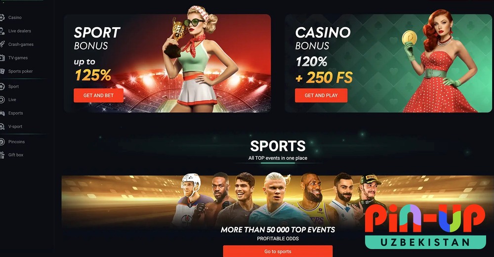 PinUp sport tikish interfeysi — live bozorlar